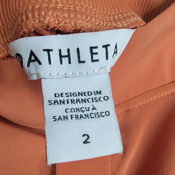 ATHLETA Brooklyn Ankle Pants Sun Baked Clay Orange Color Pockets Size 2 - Picture 6 of 14